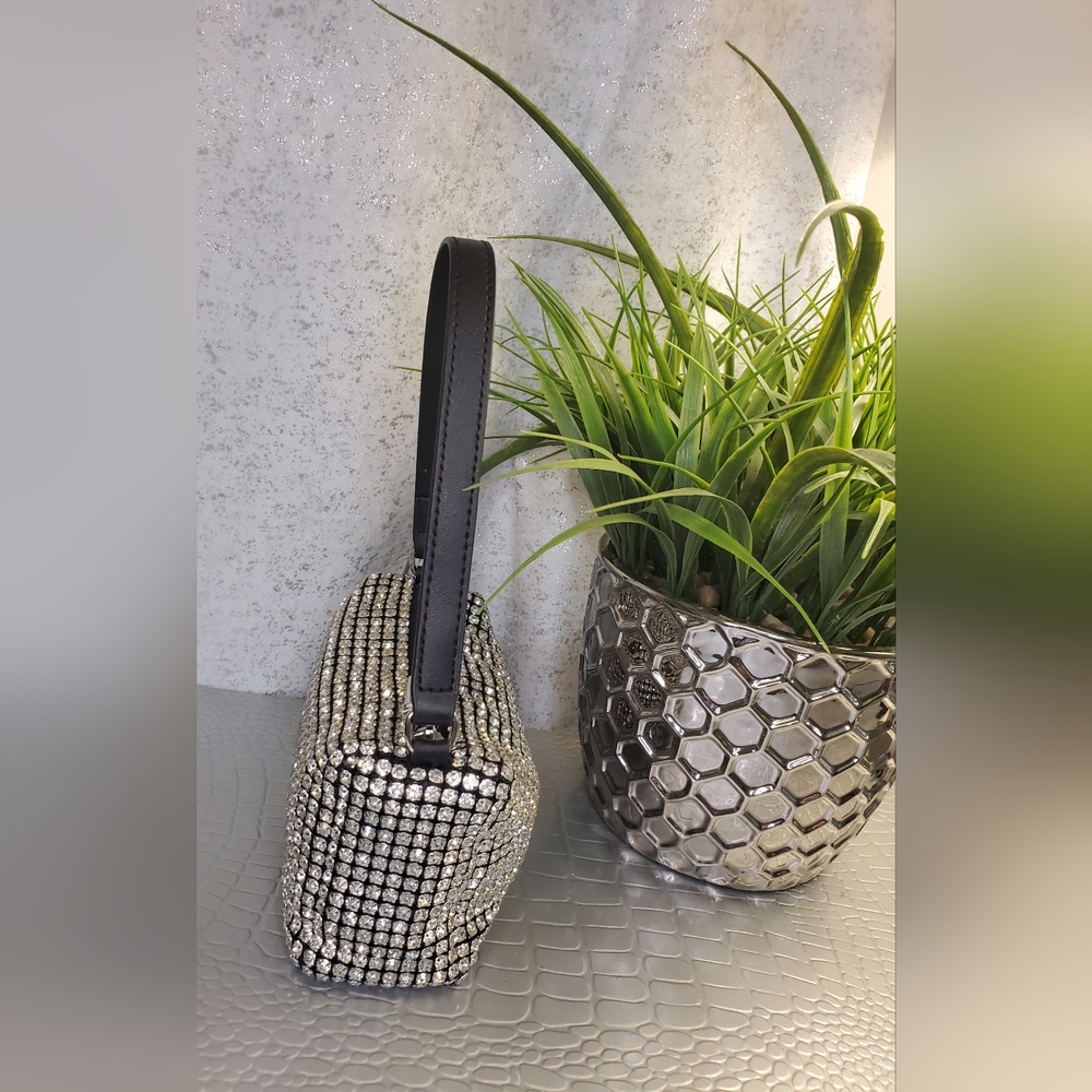 Urban Expressions Ginger Evening Rhinestone Mini Bag Silver Black - Picture 11 of 16